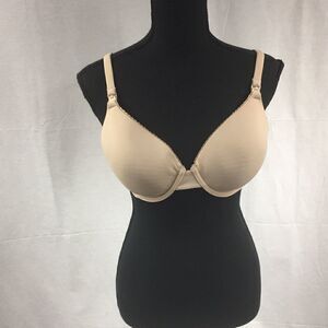 Motherhood Intimates maternity bra size 34D beige lightly padded hook front